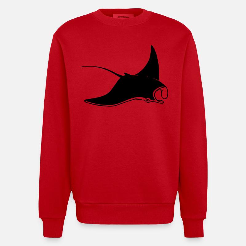 Rochen - Heavyweight Oversized Organic Crew Neck Made in EU - Rot