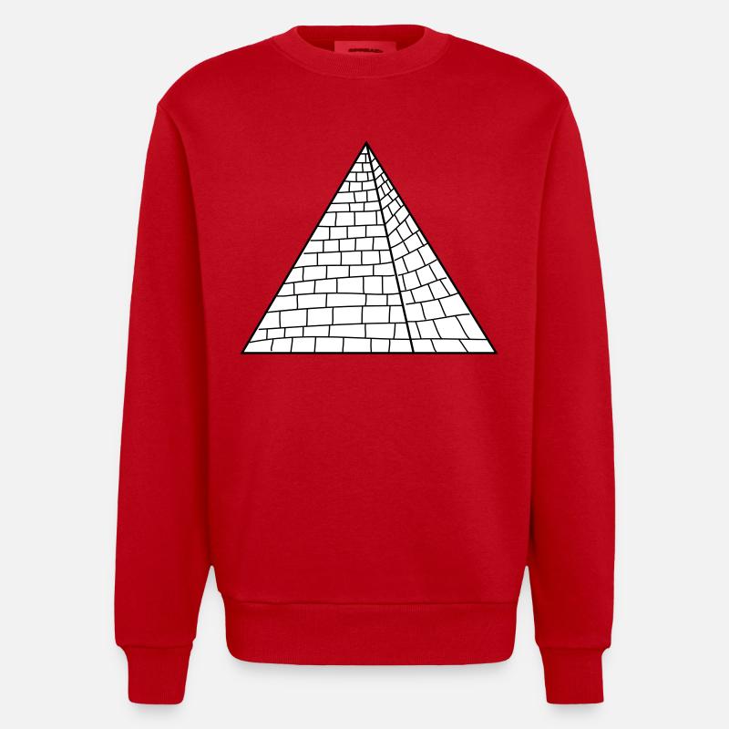 Pyramide - Heavyweight Oversized Organic Crew Neck Made in EU - Rot