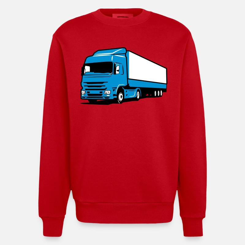 Route de camion camion - Sweat bio épais oversize fabriqué en UE - rouge