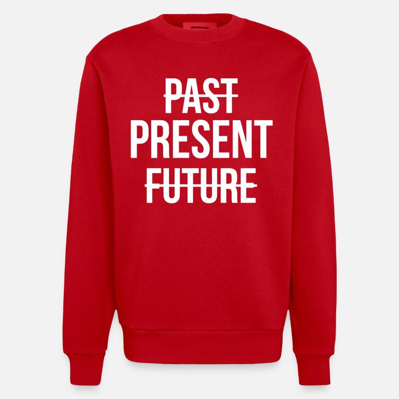VIVRE DANS LE MOMENT PRÉSENT - Sweat bio épais oversize fabriqué en UE - rouge