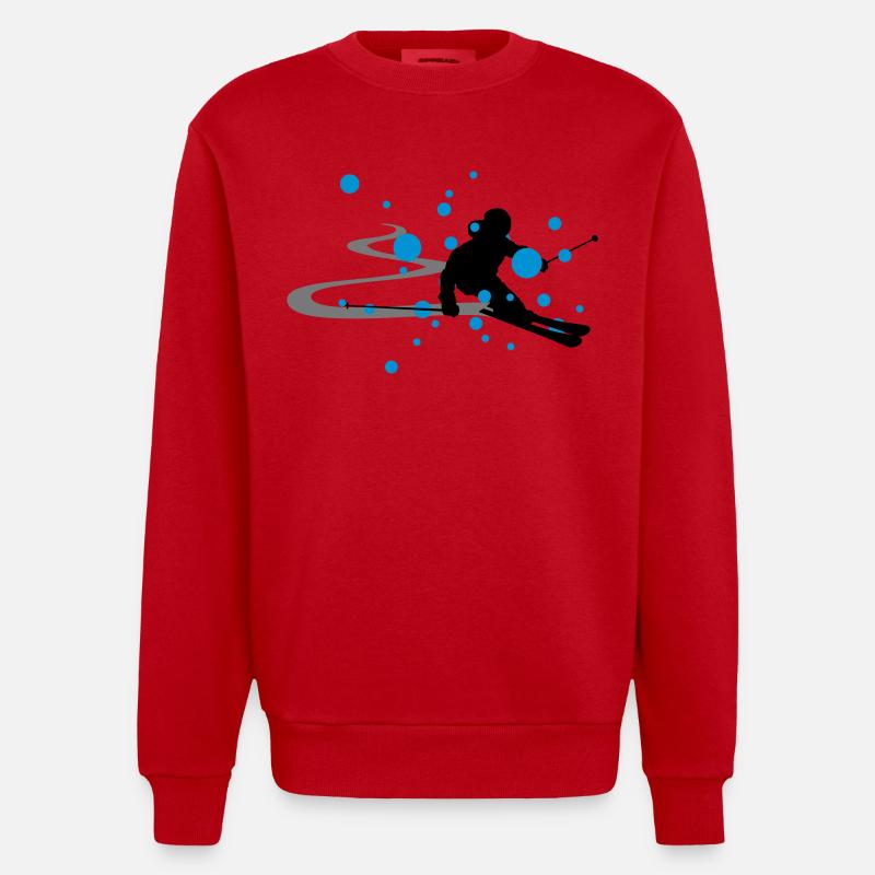 Winter - Skifahrer - Heavyweight Oversized Organic Crew Neck Made in EU - Rot