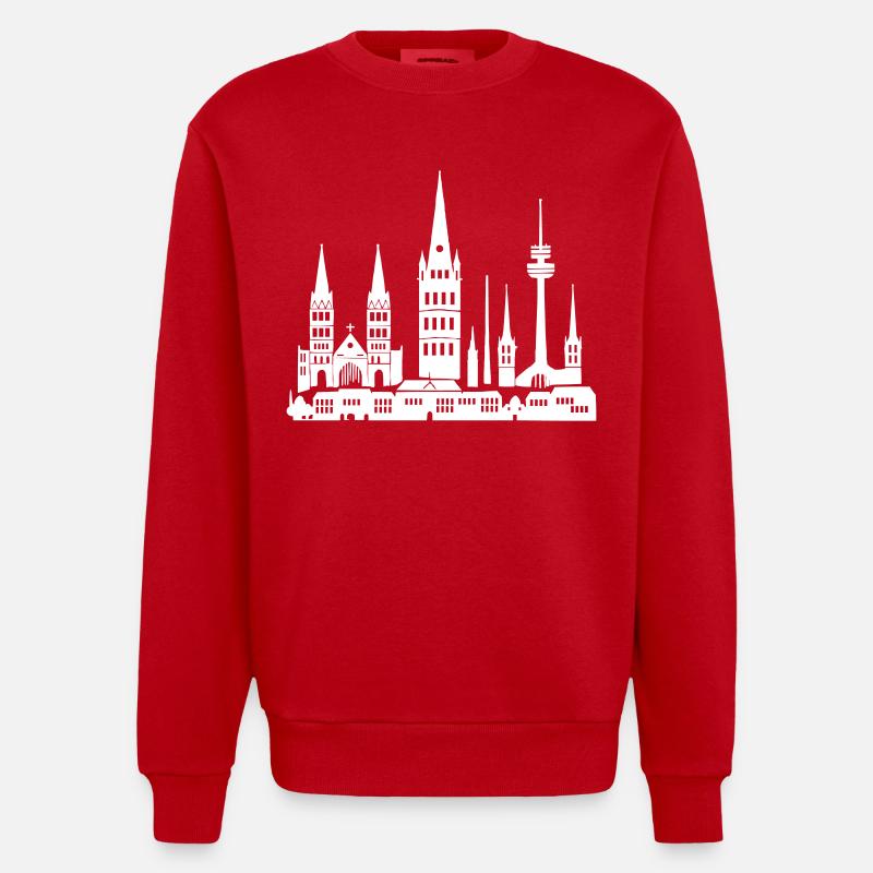 Horizon de Bonn - Sweat bio épais oversize fabriqué en UE - rouge