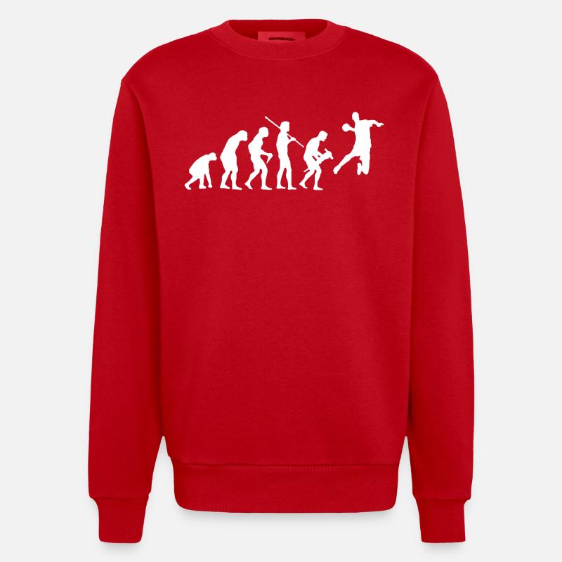 EVOLUTION HANDBALL - Heavyweight Oversized Organic Crew Neck Made in EU - Rot