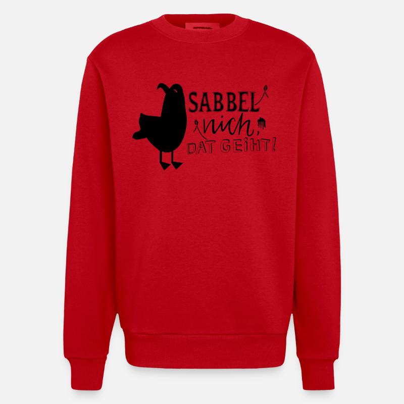 Sabbel nich, dat geiht - Heavyweight Oversized Organic Crew Neck Made in EU - Rot