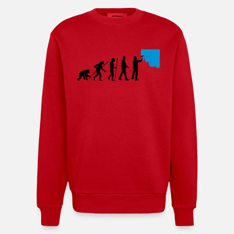 evolution_painters_062012_a_2c - Heavyweight Oversized Organic Crew Neck Made in EU - red