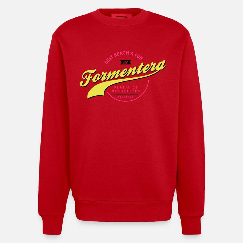 FORMENTERA - Heavyweight Oversized Organic Crew Neck Made in EU - Rot
