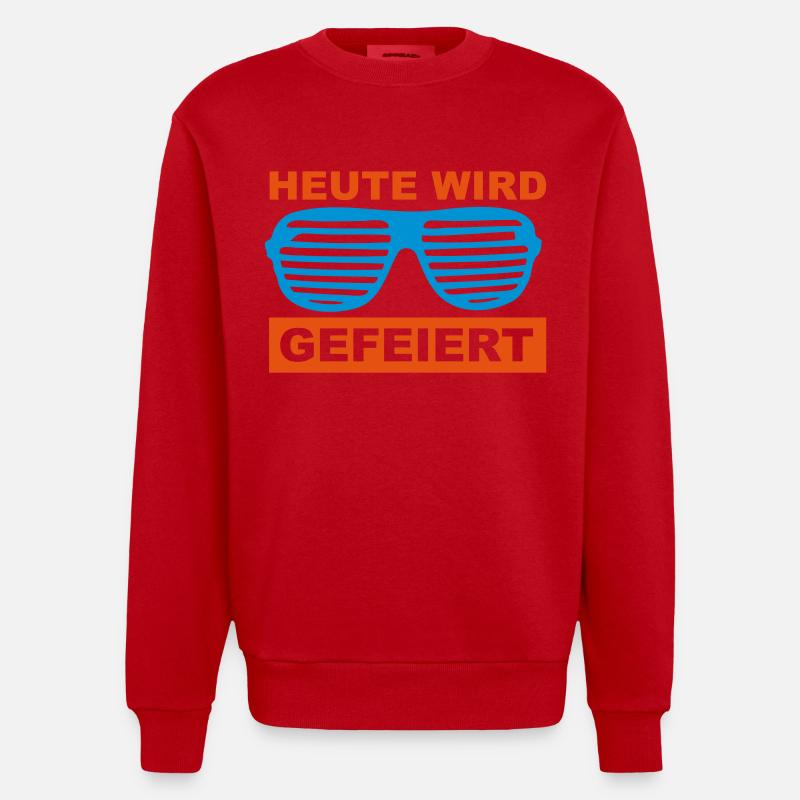 Heute wird gefeiert - Heavyweight Oversized Organic Crew Neck Made in EU - Rot