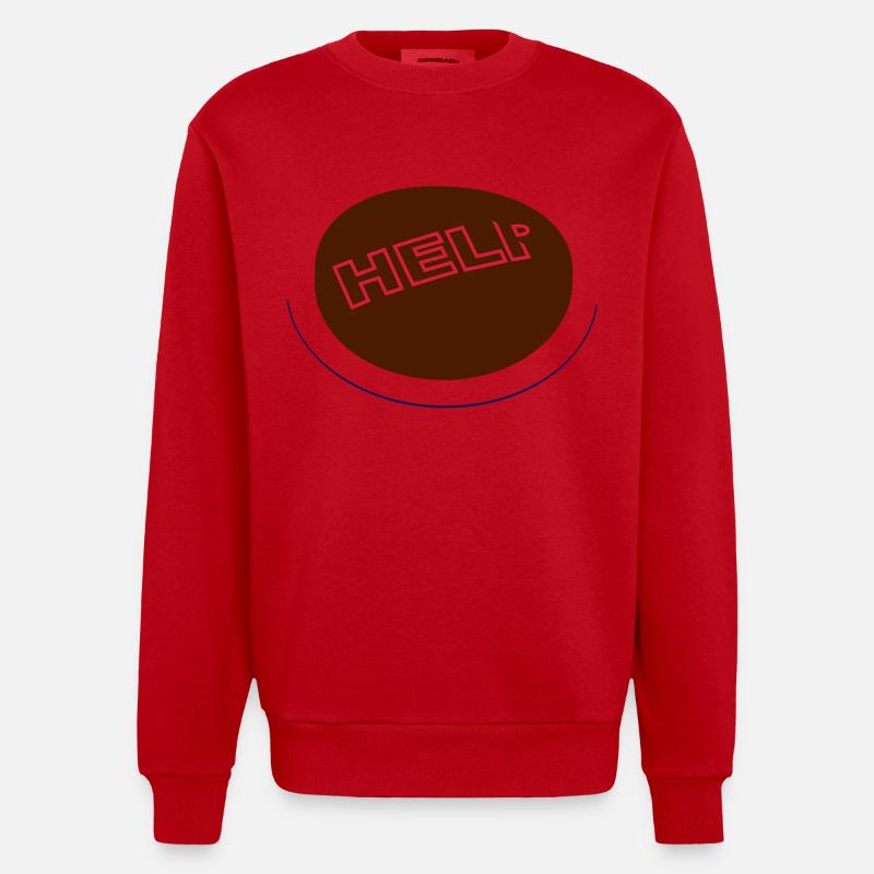 Emergency stop switch - Heavyweight Oversized Organic Crew Neck Made in EU - red