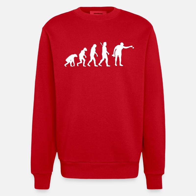Evolution Boule - Heavyweight Oversized Organic Crew Neck Made in EU - Rot