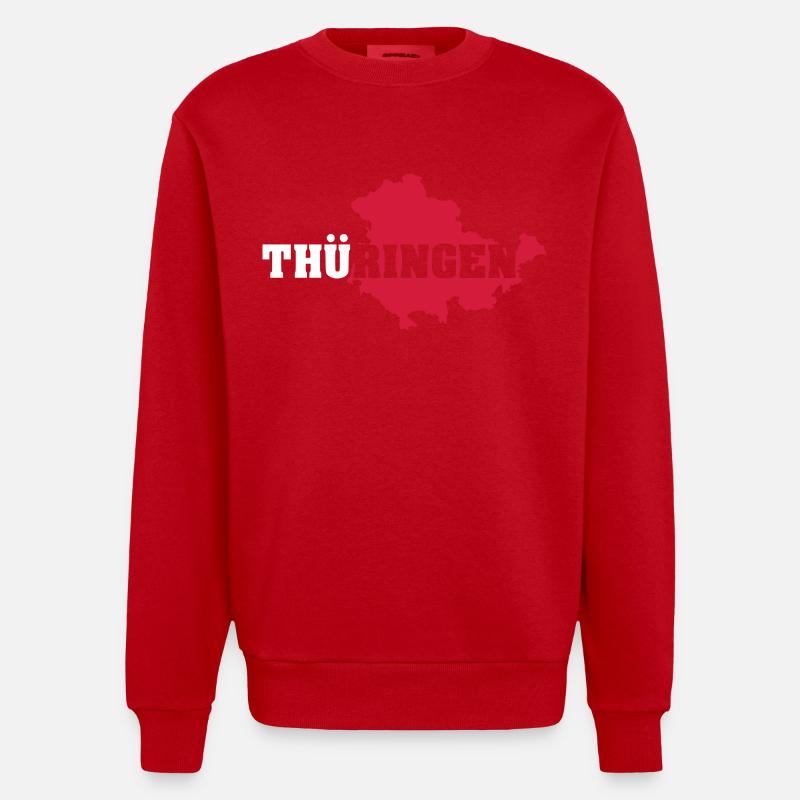 Thüringen (ID: 002007) - Heavyweight Oversized Organic Crew Neck Made in EU - Rot