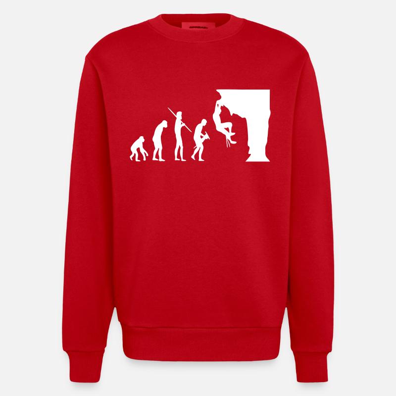 Climbing Evolution - Sweat bio épais oversize fabriqué en UE - rouge