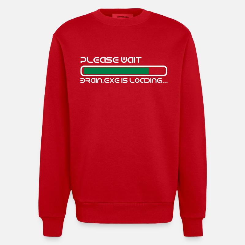 BRAIN IS LOADING - Heavyweight Oversized Organic Crew Neck Made in EU - red