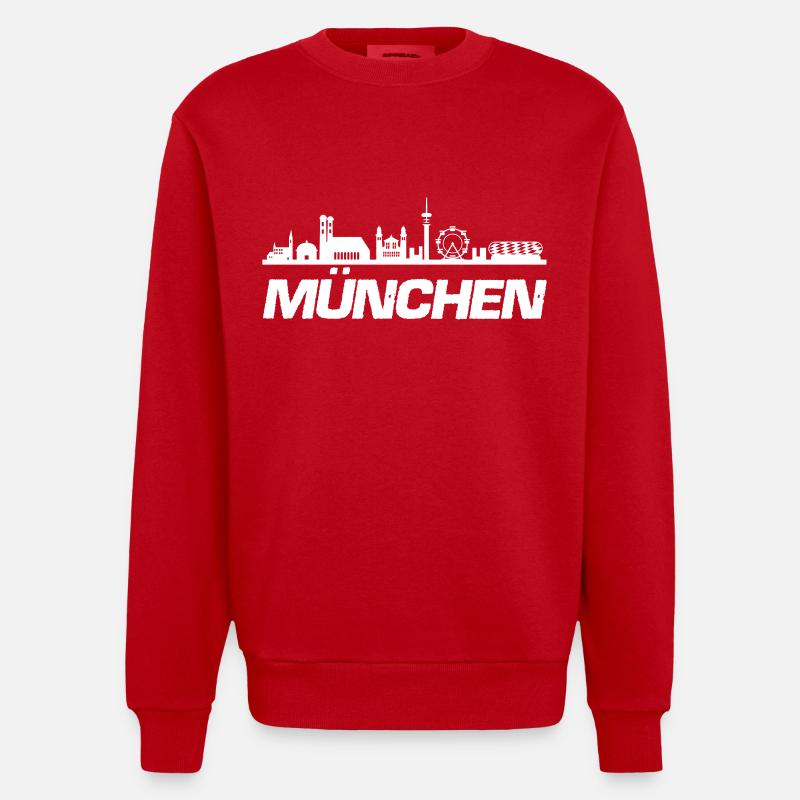 Horizon de Munich - Sweat bio épais oversize fabriqué en UE - rouge
