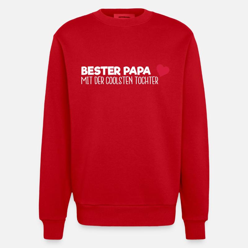 Bester Papa - Tochter - Heavyweight Oversized Organic Crew Neck Made in EU - Rot