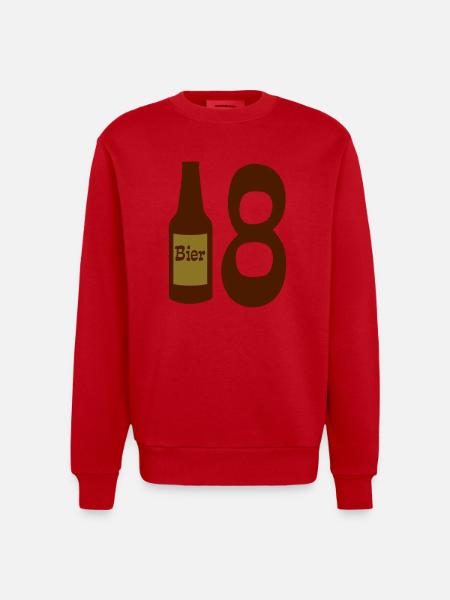 18 - Heavyweight Oversized Organic Crew Neck Made in EU - red