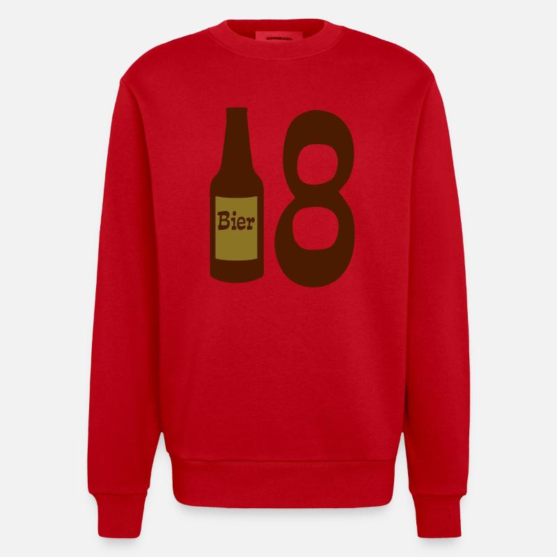 18 - Heavyweight Oversized Organic Crew Neck Made in EU - red