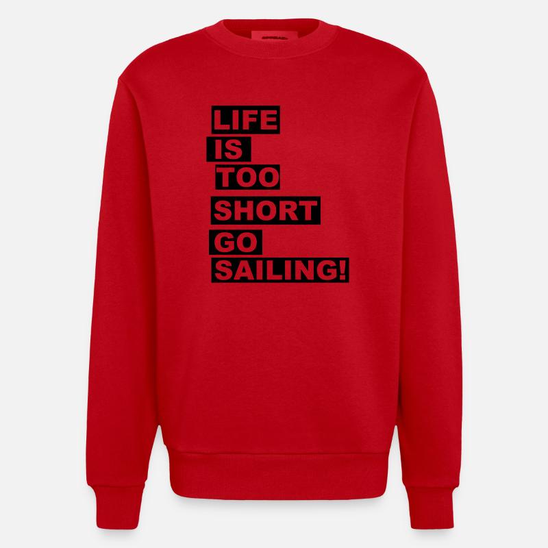 Go Sailing! - Heavyweight Oversized Organic Crew Neck Made in EU - Rot