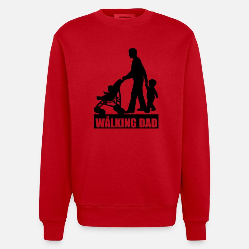Walking Dad 2 - Heavyweight Oversized Organic Crew Neck Made in EU - Rot