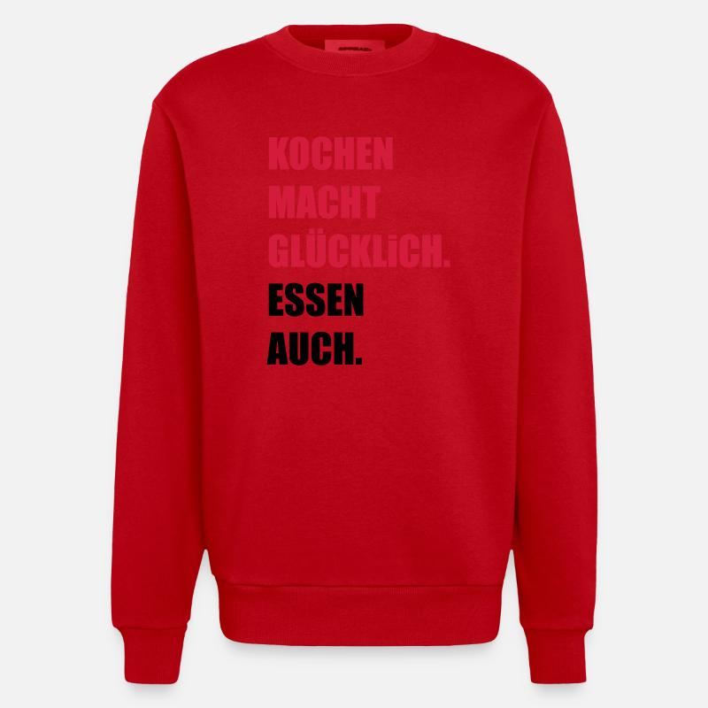 kochen - Heavyweight Oversized Organic Crew Neck Made in EU - Rot