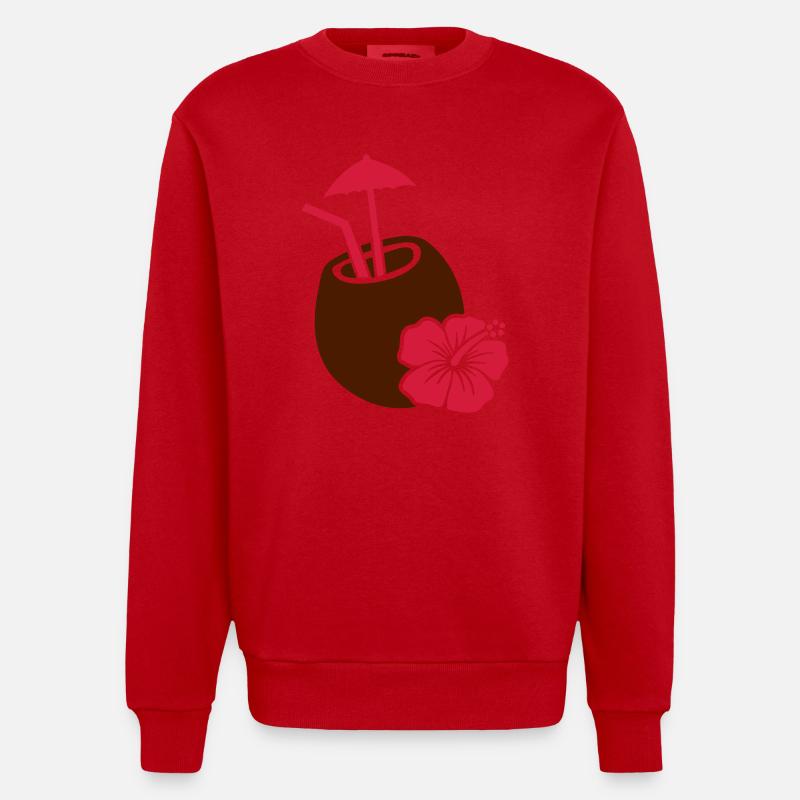 Noix de coco - Sweat bio épais oversize fabriqué en UE - rouge