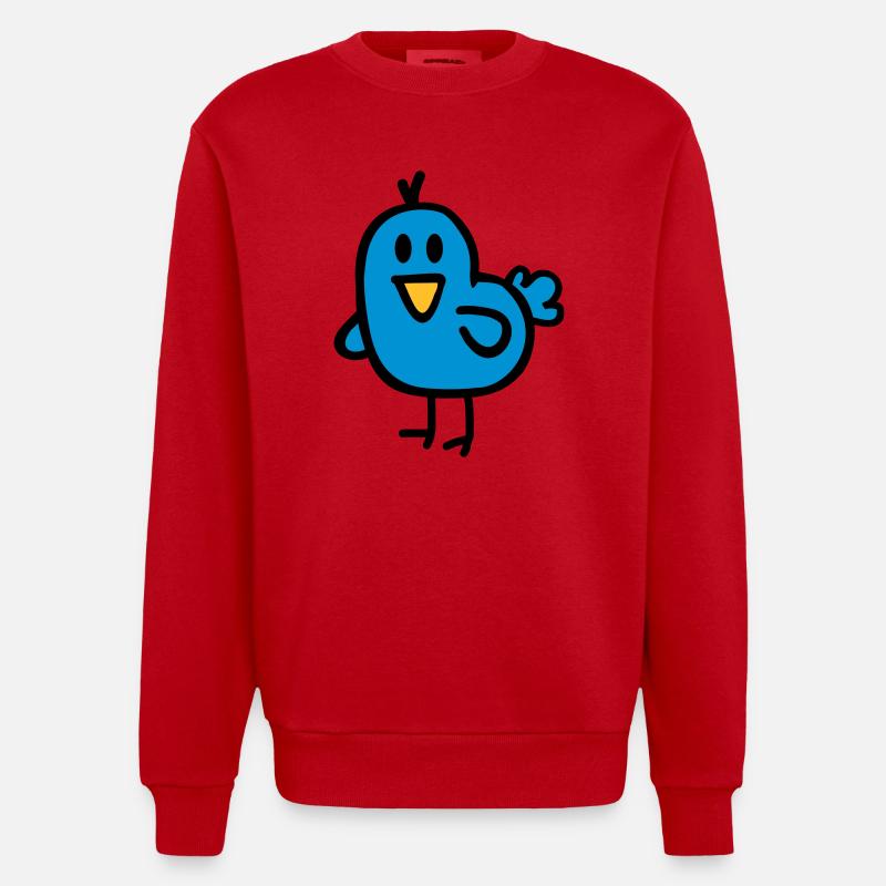 Oiseau - Sweat bio épais oversize fabriqué en UE - rouge