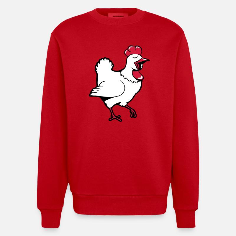 Poulet joyeux - Sweat bio épais oversize fabriqué en UE - rouge