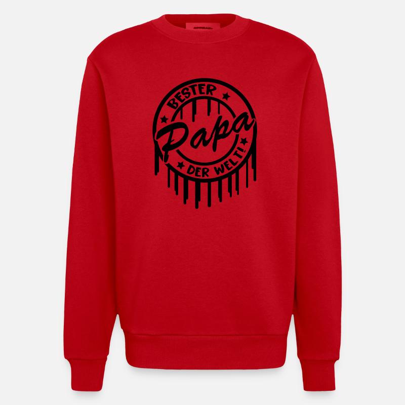 bester_papa_der_welt - Heavyweight Oversized Organic Crew Neck Made in EU - Rot