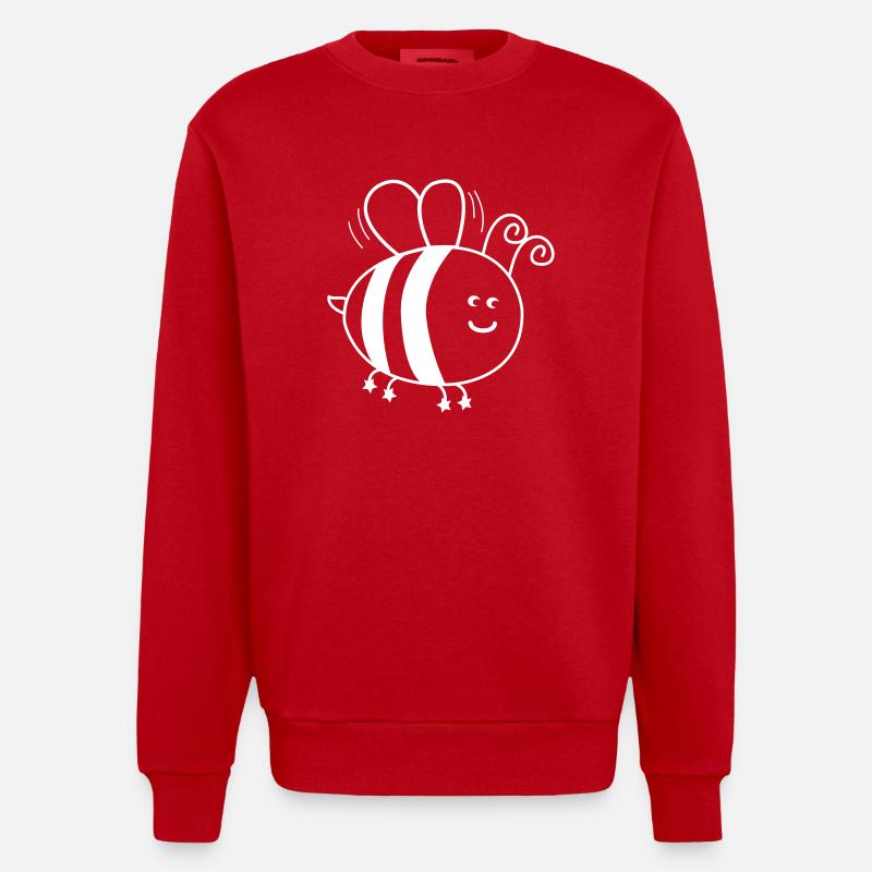 Bande dessinée abeille - Sweat bio épais oversize fabriqué en UE - rouge