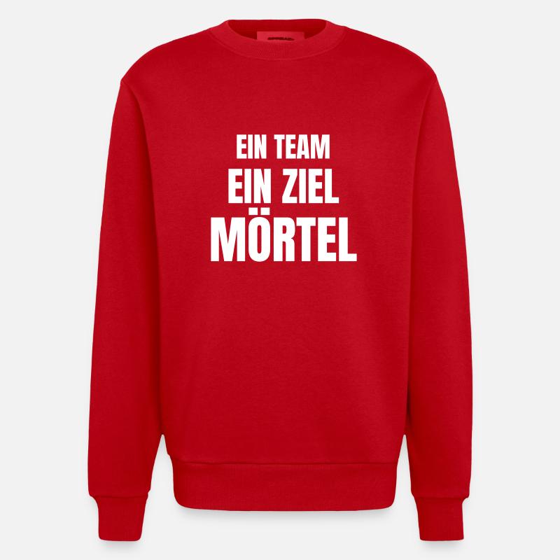 Ein Team, ein Ziel, Mörtel. - Heavyweight Oversized Organic Crew Neck Made in EU - Rot