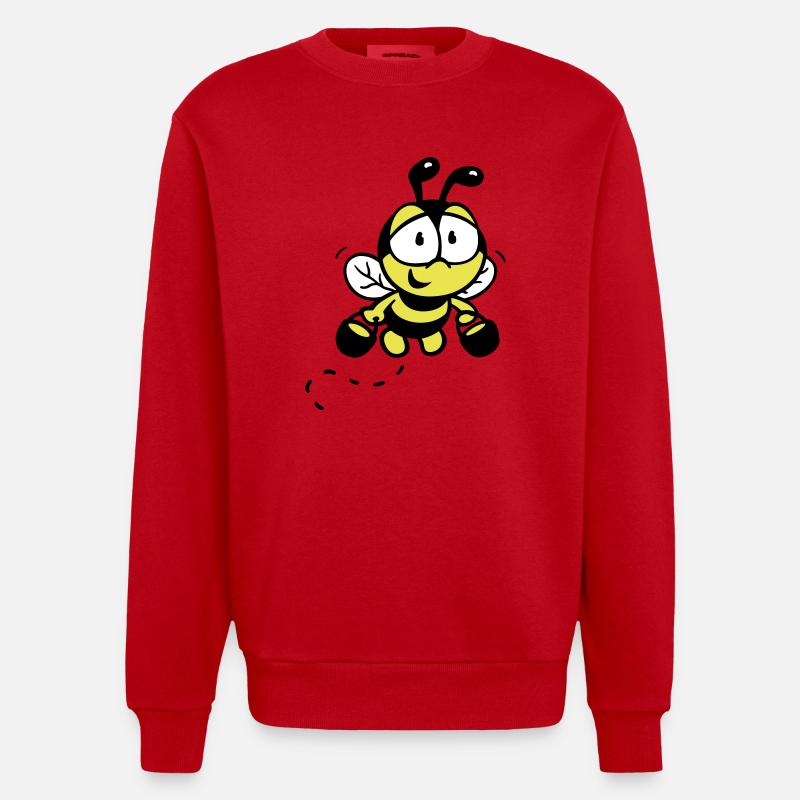Biene - Heavyweight Oversized Organic Crew Neck Made in EU - Rot