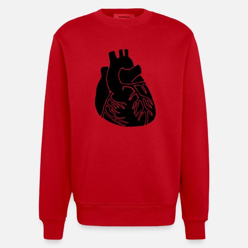 Herz - Heavyweight Oversized Organic Crew Neck Made in EU - Rot