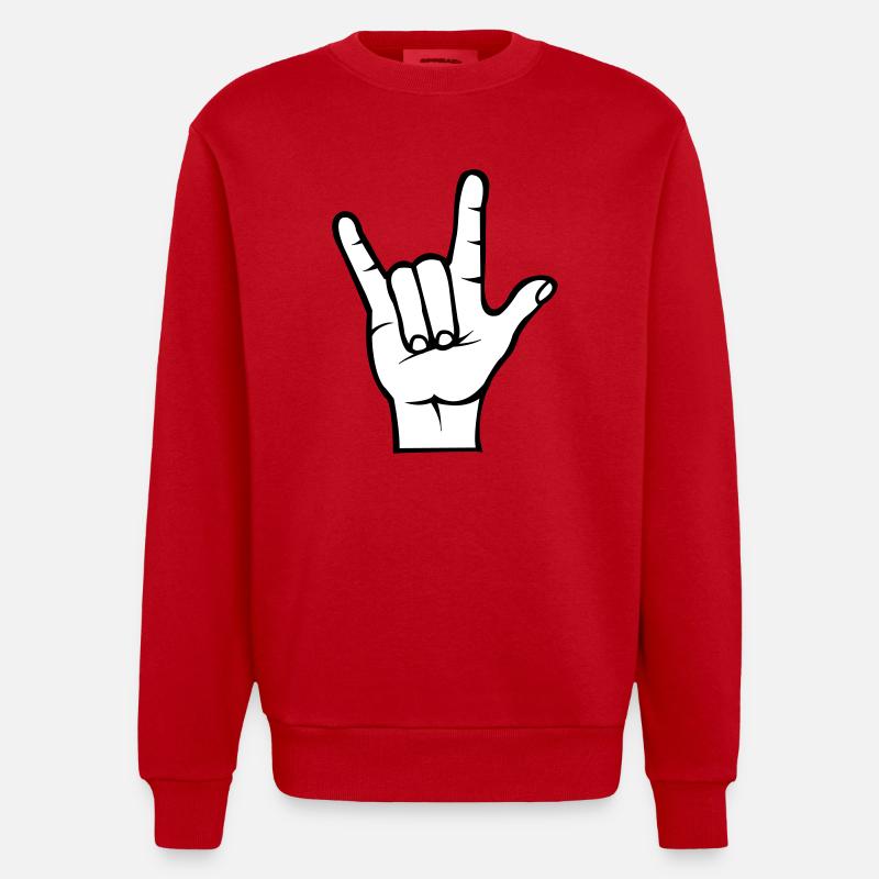 hand_2 - Heavyweight Oversized Organic Crew Neck Made in EU - Rot