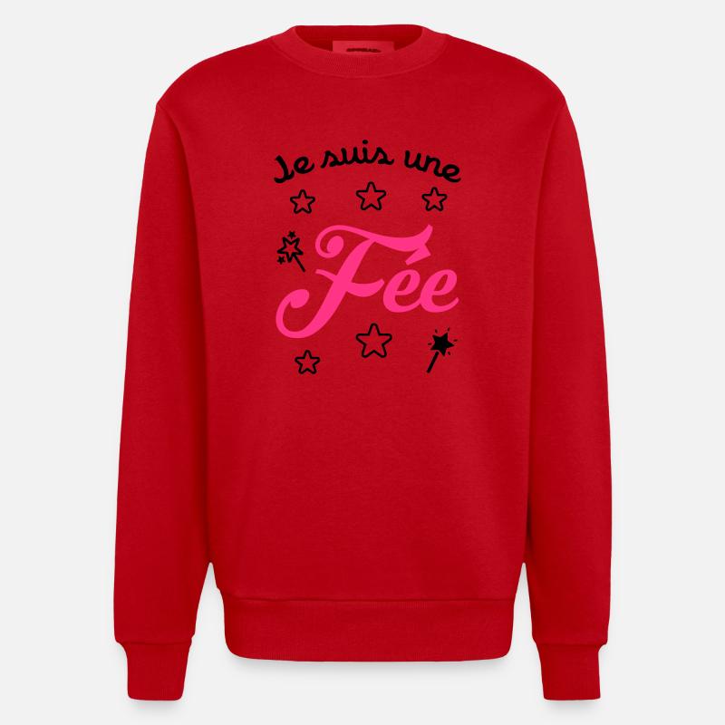 fille / fée / princesse / bébé - Sweat bio épais oversize fabriqué en UE - rouge