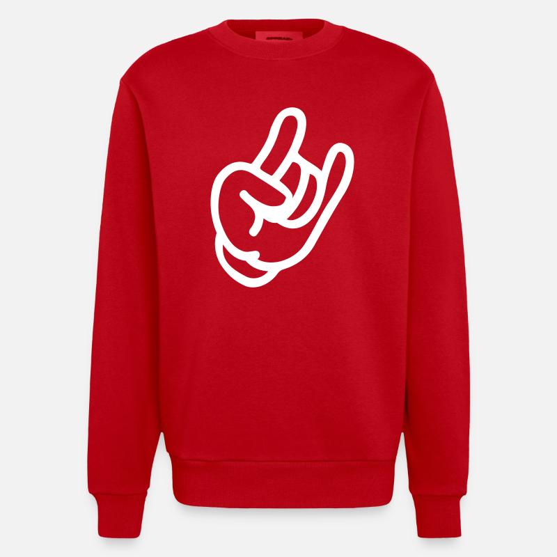 Main de roche - Sweat bio épais oversize fabriqué en UE - rouge