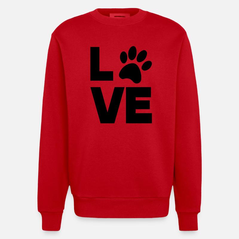 pfote love - Heavyweight Oversized Organic Crew Neck Made in EU - Rot
