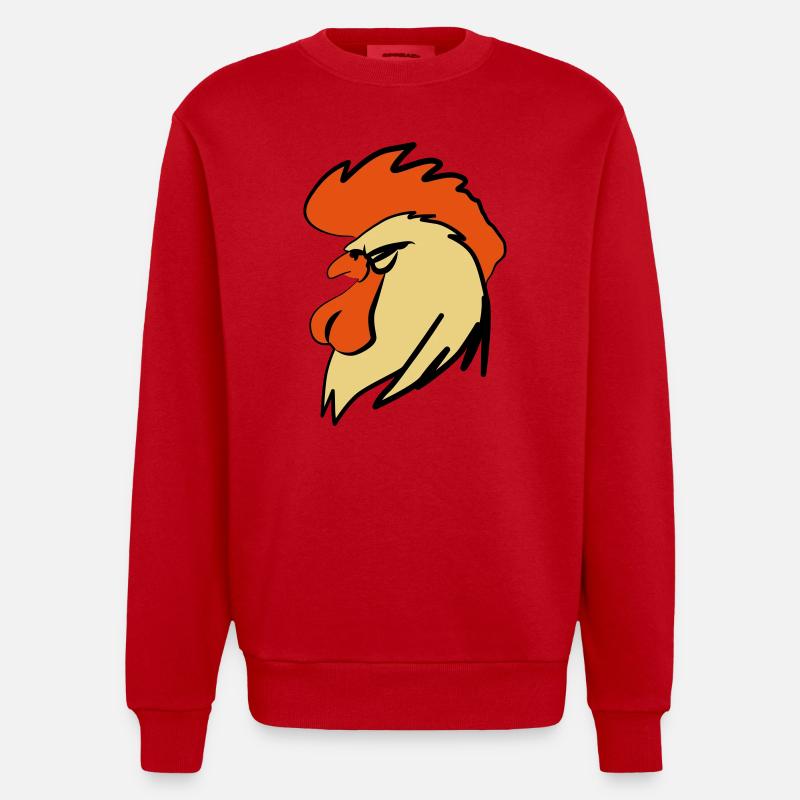 ROOSTER BOOSTER - Heavyweight Oversized Organic Crew Neck Made in EU - Rot