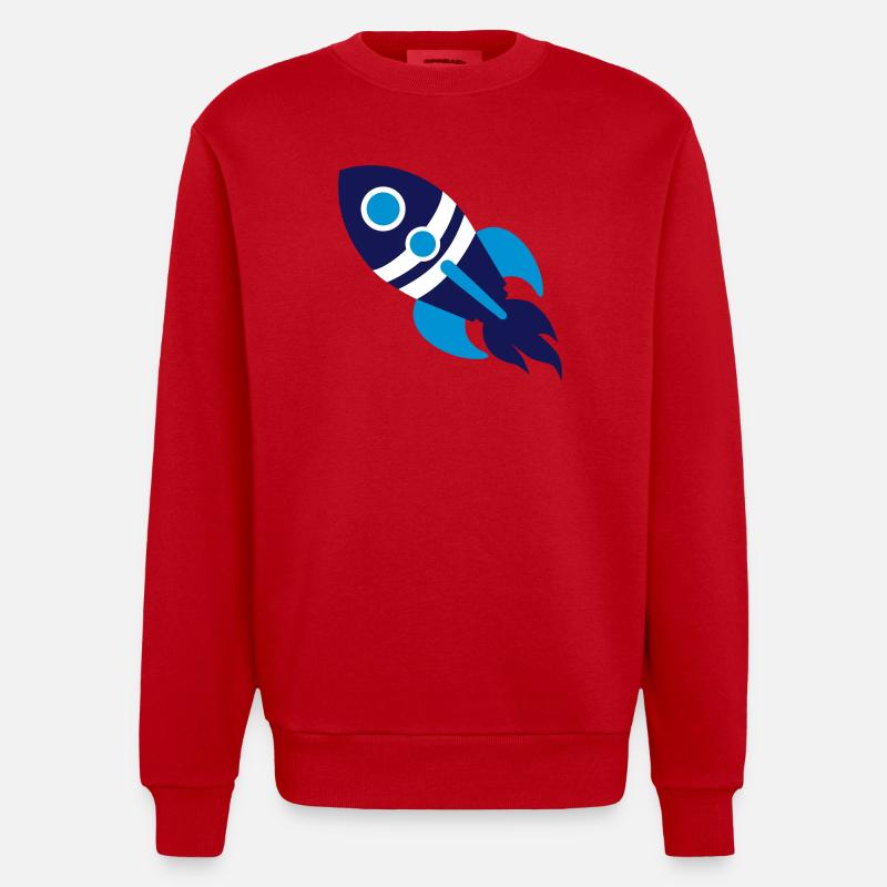 Rakete - Heavyweight Oversized Organic Crew Neck Made in EU - Rot