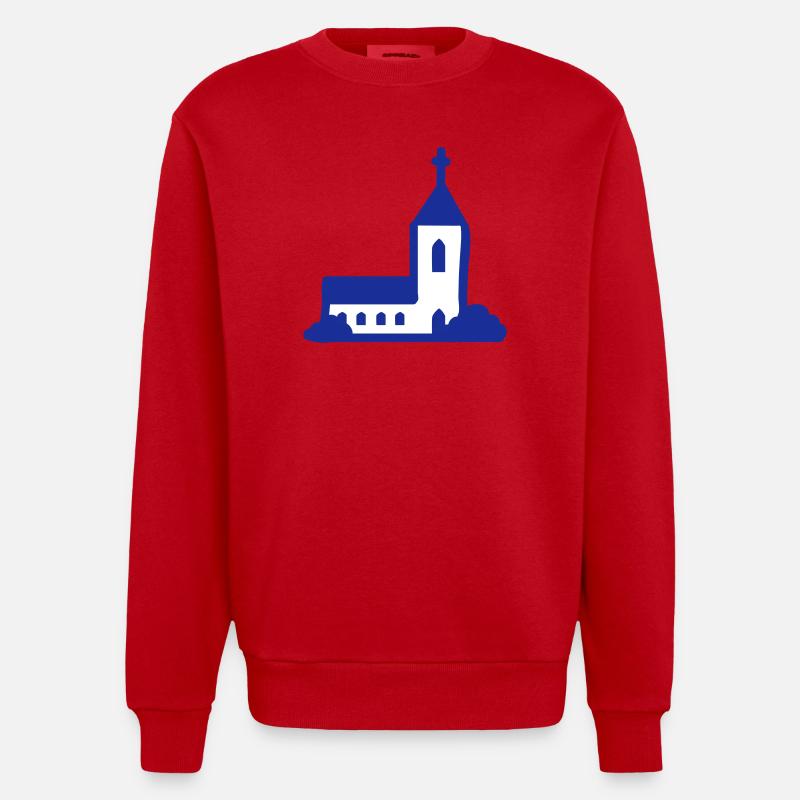 Kirche - 2 - Heavyweight Oversized Organic Crew Neck Made in EU - Rot