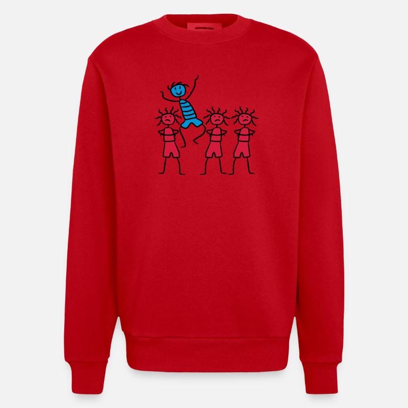 Be Different Happy Funny Boy - Heavyweight Oversized Organic Crew Neck Made in EU - red