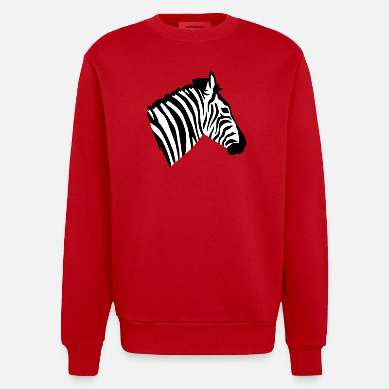 Zebra - Heavyweight Oversized Organic Crew Neck Made in EU - red