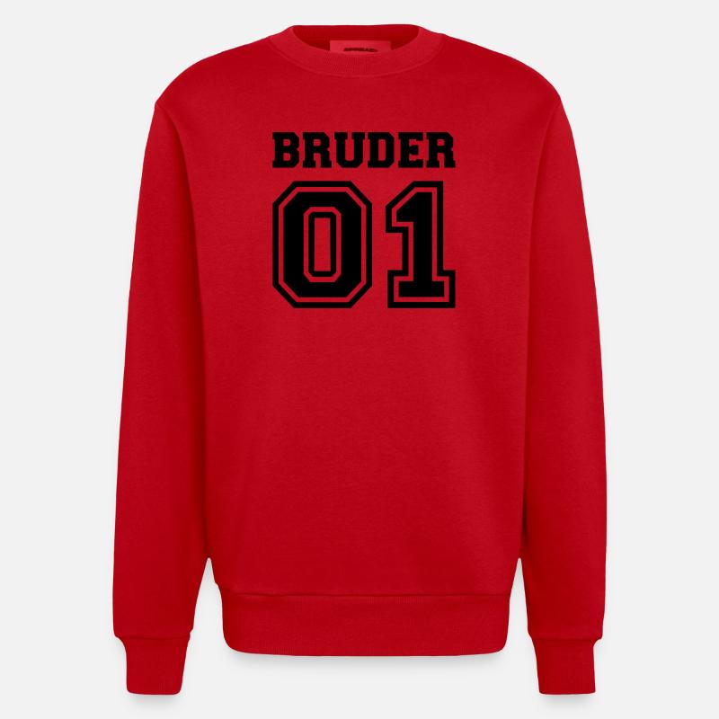 Bruder - Heavyweight Oversized Organic Crew Neck Made in EU - Rot