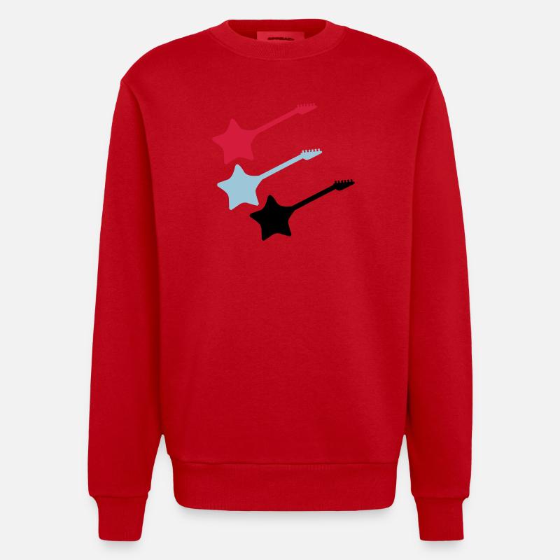 Star Guitars - Heavyweight Oversized Organic Crew Neck Made in EU - red