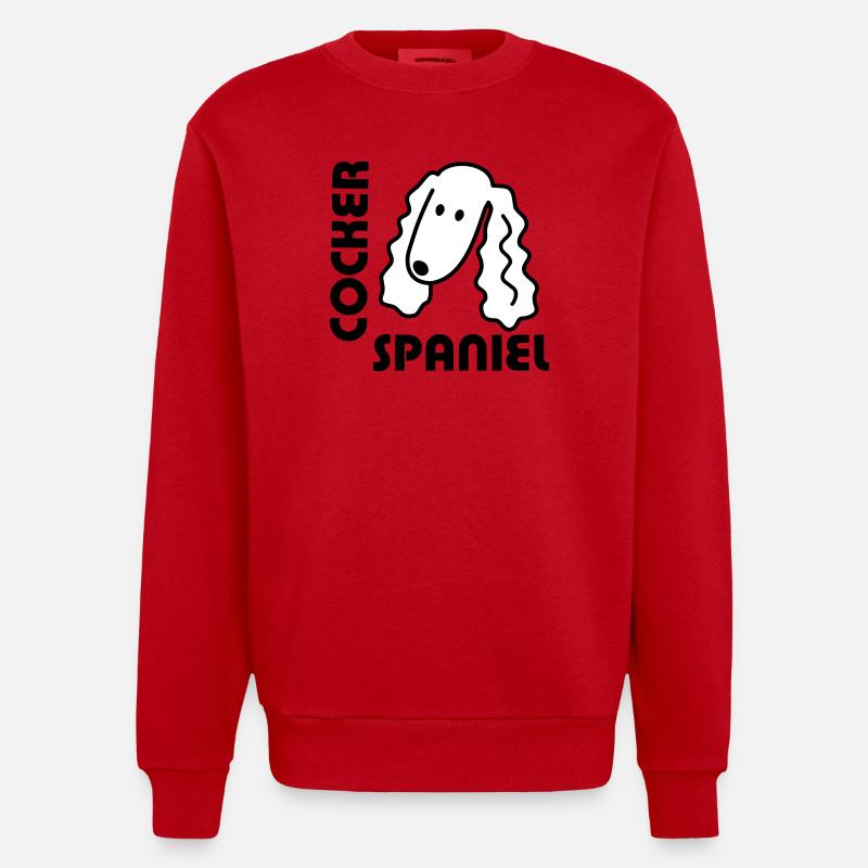 Cocker Spaniel - Sweat bio épais oversize fabriqué en UE - rouge