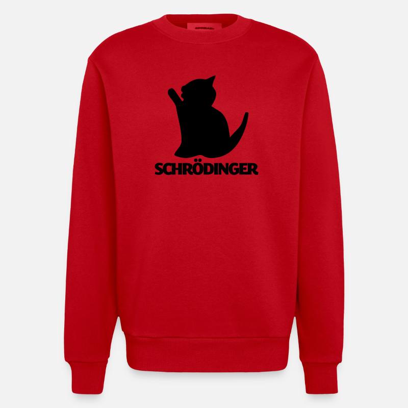 Chat de Schrödinger - Sweat bio épais oversize fabriqué en UE - rouge