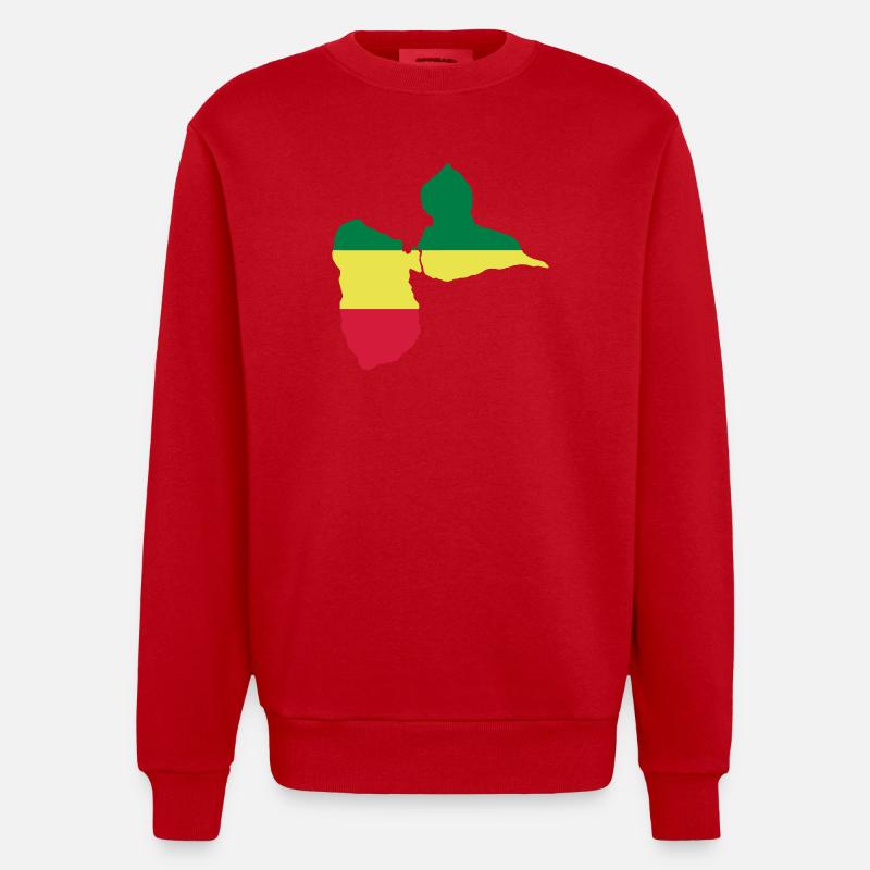 gwada_drapeau_1 - Sweat bio épais oversize fabriqué en UE - rouge