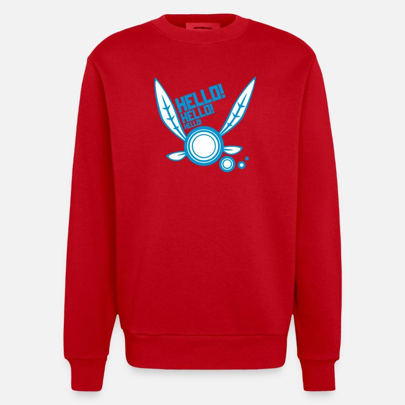 Fee "Hallo!" - Heavyweight Oversized Organic Crew Neck Made in EU - Rot