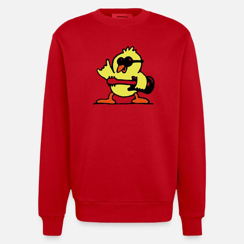 rock guitar chick - Sweat bio épais oversize fabriqué en UE - rouge