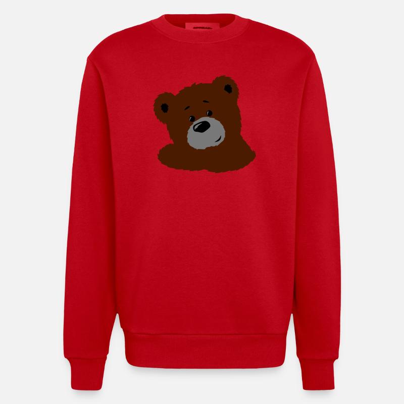 Teddy - Heavyweight Oversized Organic Crew Neck Made in EU - Rot