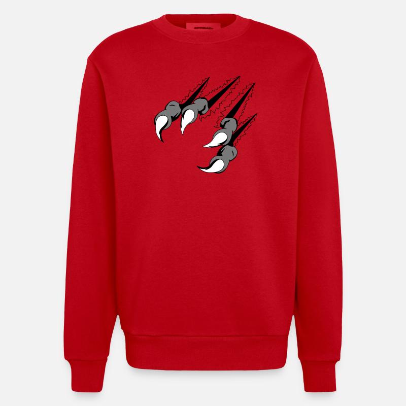 krallen_02 - Sweat bio épais oversize fabriqué en UE - rouge