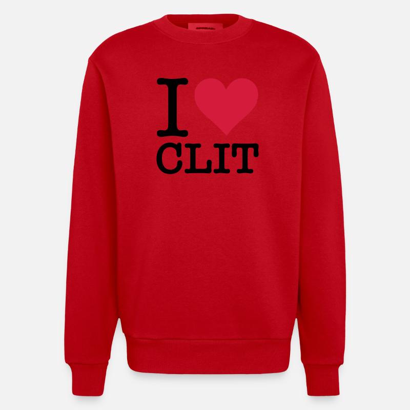 I love clitoris - Sweat bio épais oversize fabriqué en UE - rouge